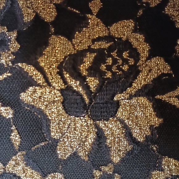 Vintage Good Times black and golden floral elegant jacket button down Made USA - Picture 8 of 10